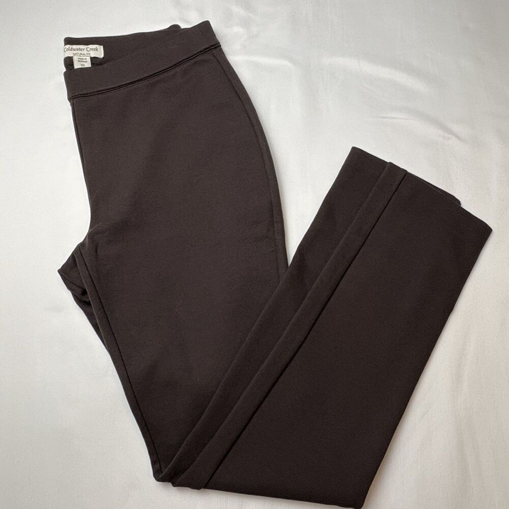 Coldwater Creek Natural Fit Brown Ponte Pants Women's Size XS (4-6)